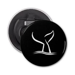 White Whale Tail on Black Bottle Opener