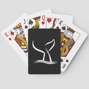 White Whale Tail on Black Playing Cards