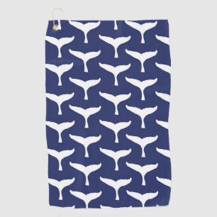 White Whale Tail Sea Animal Blue Ocean Marine Golf Towel