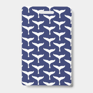White Whale Tail Sea Animal Blue Ocean Marine ID Badge