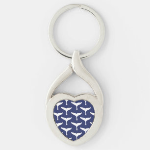 White Whale Tail Sea Animal Blue Ocean Marine Key Ring
