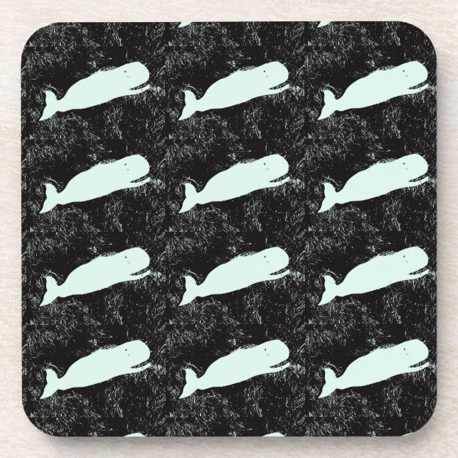 white whales black coaster (Front)