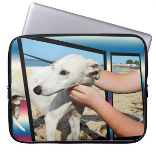White Whippet Dog Dimensional Art, Laptop Sleeve