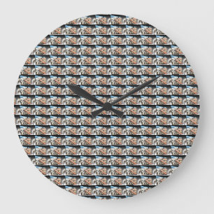 White Whippet Dog Dimensional Art, Large Clock
