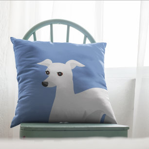 White Whippet or Italian Greyhound Cushion