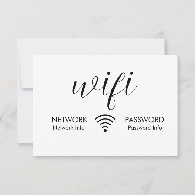 White Wifi Password Sign Black Wifi Network Info (Front)