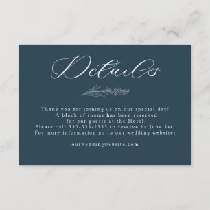 White Wild Flowers Boho Chic Wedding Details Enclosure Card