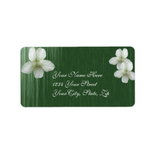 White Wild Violet Coordinating Items Label