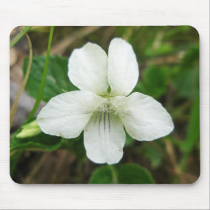 White Wild Violet Coordinating Items Mouse Pad