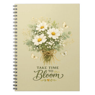 White Wildflower Bouquet Notebook