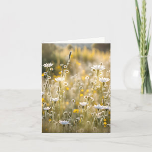 White Wildflower Meadow For Sympathy Thank You Card