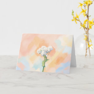 White Wildflower Watercolor Art Note Card