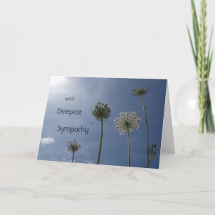 White Wildflowers Cust. Sympathy Greeting Card