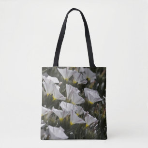 White wildflowers tote bag
