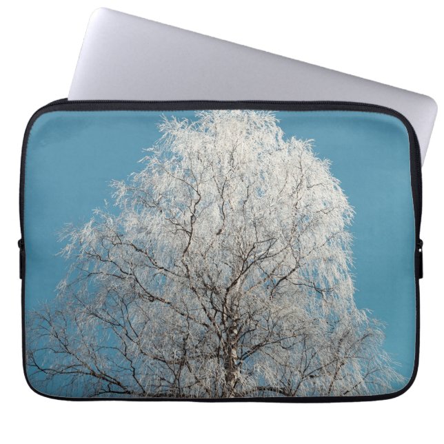  White Willow Tree Against Cloudless Blue Sky Laptop Sleeve (Front)