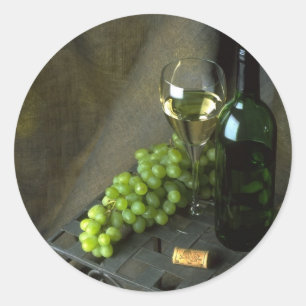 White Wine and Green Grapes Stickers