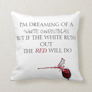"White Wine Christmas" Comical Christmas Throw Cushion