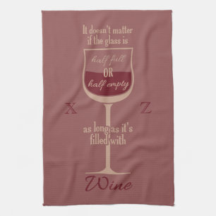 White Wine Glass custom kitchen towel