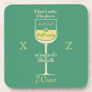 White Wine Glass custom monogram coasters