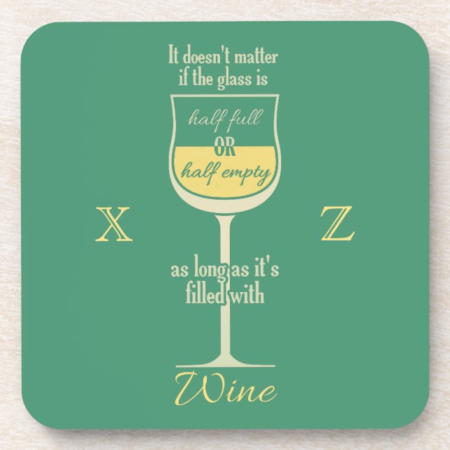White Wine Glass custom monogram coasters (Front)