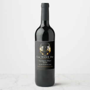 White Wine Glass, Wine Bar/Winery Label