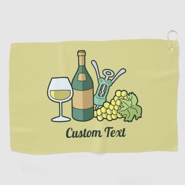 White Wine Golf Towel (Horizontal)