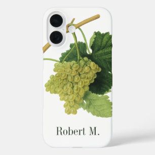 White Wine Grapes on the Vine, Vintage Food Fruit iPhone 16 Case