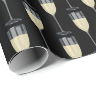white wine in glass on black wrapping paper