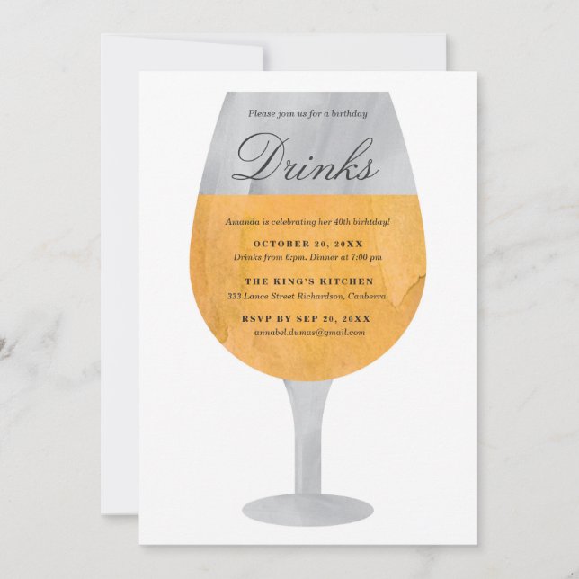 White Wine Invitation (Front)