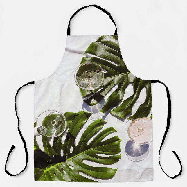 White wine on glasses apron (Front)