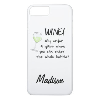White Wine - Order Whole Bottle Name Personalised iPhone 8 Plus/7 Plus Case
