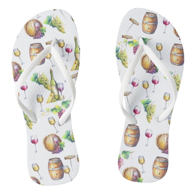 White Wine Red Vineyard Wine Tasting Thongs (Footbed)