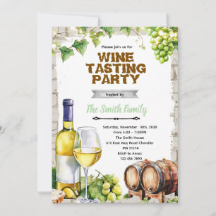 White wine theme party Invitation