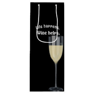 white wine with quote wine gift bag