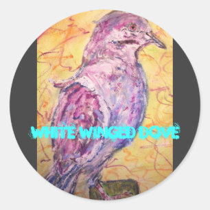 White-winged Dove art Classic Round Sticker