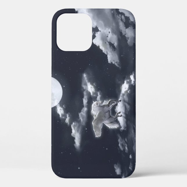 White winged horse: moonlit sky. Case-Mate iPhone case (Back)