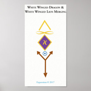 White Winged Lion White Winged Dragon Poster