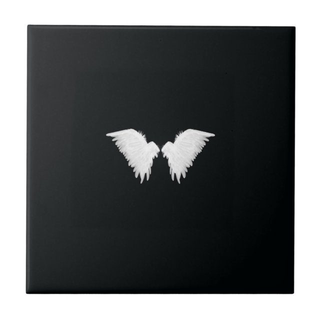 White Wings Ceramic Tile (Front)
