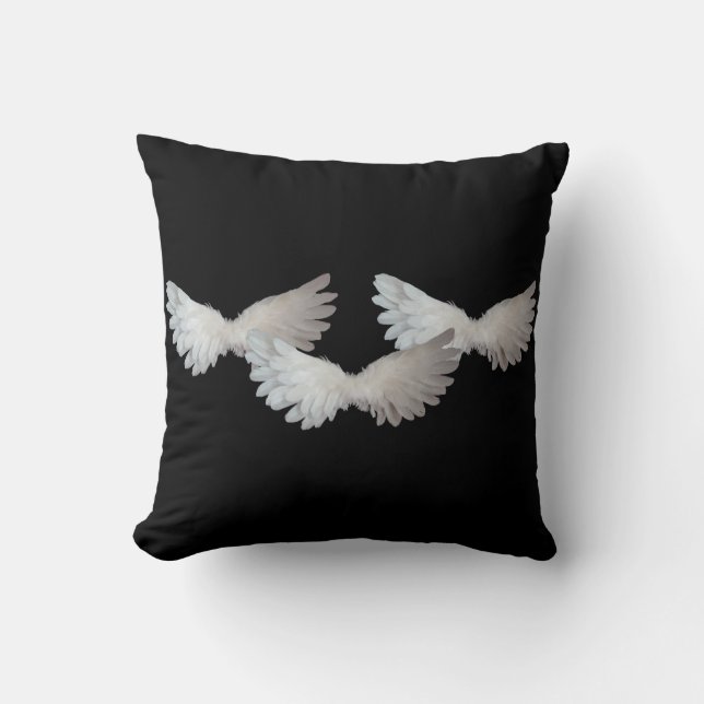 White Wings Throw Pillow (Front)