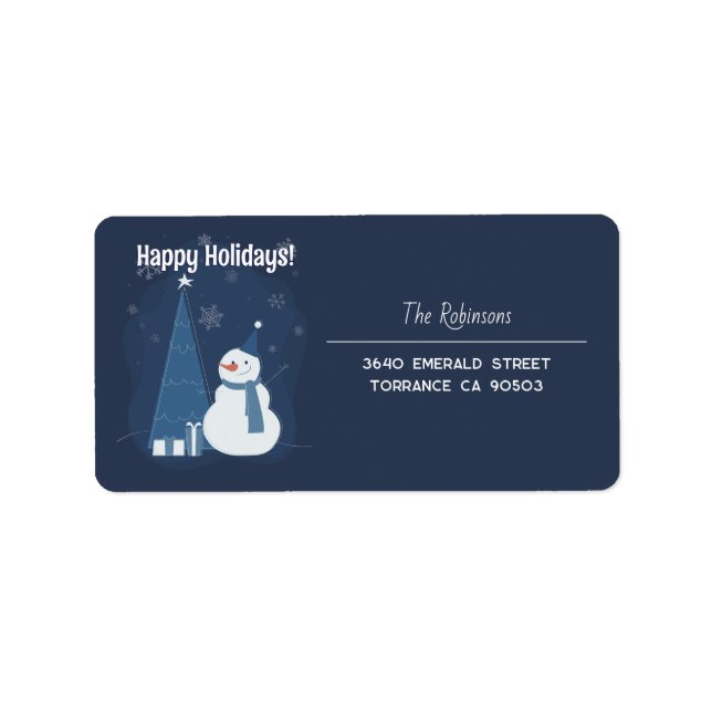 White Winter Christmas Gift Ideas Vintage Blue Label (Front)