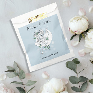 White Winter Dragon Snowflakes Blue Favour Bag