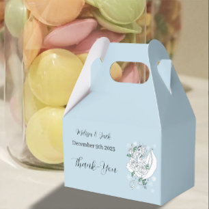 White Winter Dragon Snowflakes Blue Favour Box