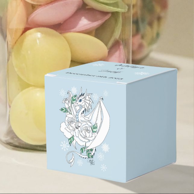 White Winter Dragon Snowflakes Blue Favour Box (Creator Uploaded)