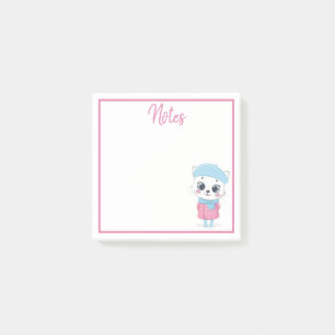 White Winter Kitten Post-It Notes