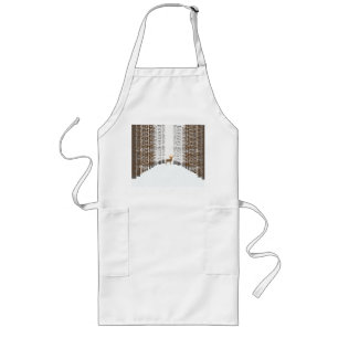White winter landscape long apron
