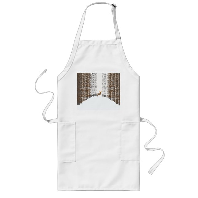 White winter landscape long apron (Front)