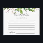White Winter Peony Floral Wedding Advice Card<br><div class="desc">This white winter peony floral wedding advice card is perfect for a modern wedding. The design features beautiful hand-drawn white peonies bunched into neat bouquets with burgundy buds and green leaves. These cards are perfect for a wedding, bridal shower, baby shower, graduation party & more. Personalise the cards with the...</div>
