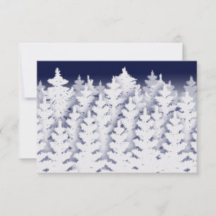 White Winter Pine Trees You Customise Thank You Card
