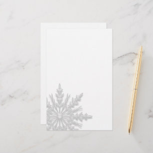 White Winter Snowflake Stationery