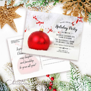 White Winter Wonderland Holiday Party Invitation